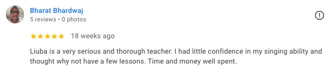 Public Google review screenshot from Bharat Bhardwaj about Singing Attitude