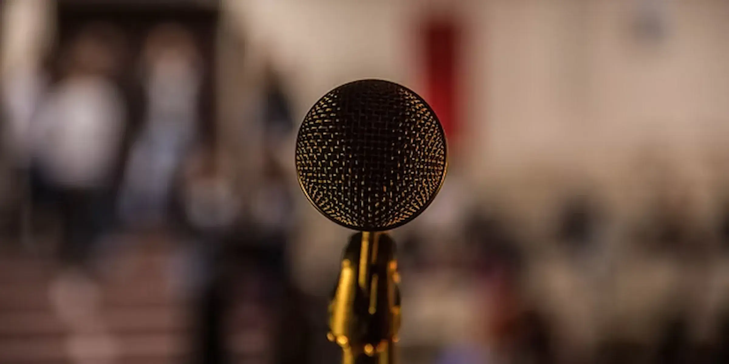 Studio microphone ready for a warmup session