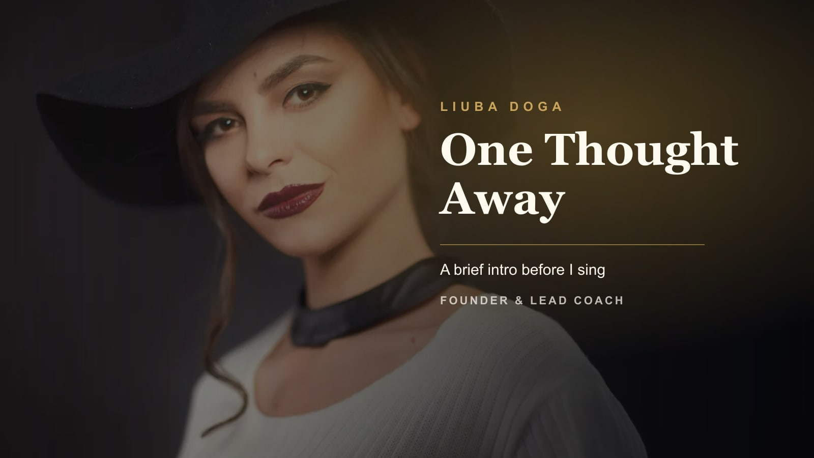 Liuba Doga video cover for One Thought Away introduction